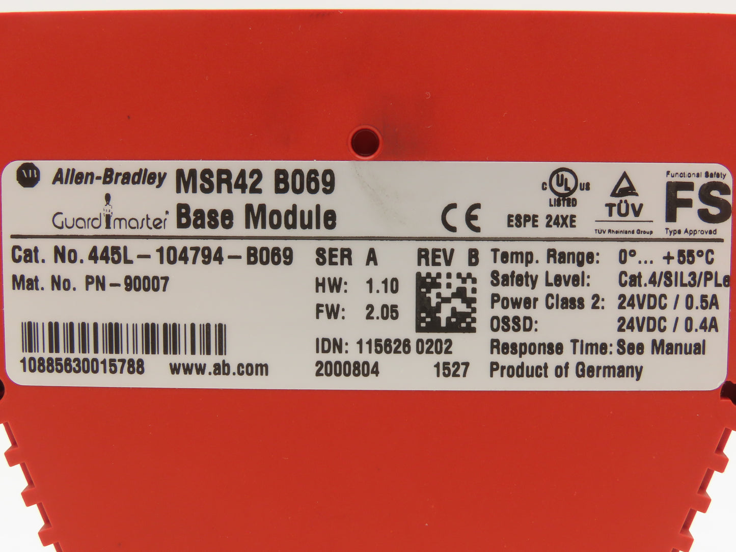 Allen Bradley MSR42-B069 Guardmaster Multi-Function Light Curtain Safety Module