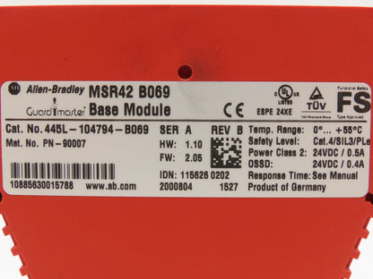 Allen Bradley MSR42-B069 Guardmaster Multi-Function Light Curtain Safety Module