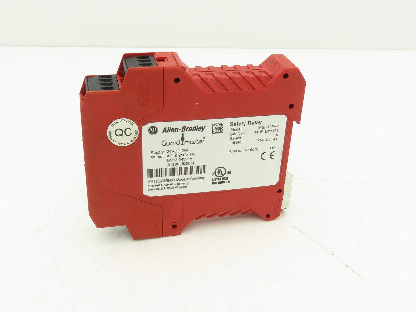 Allen Bradley 440R-D23171 Guardmaster MSR125HP Safety Relay Unit 24VDC Ser A