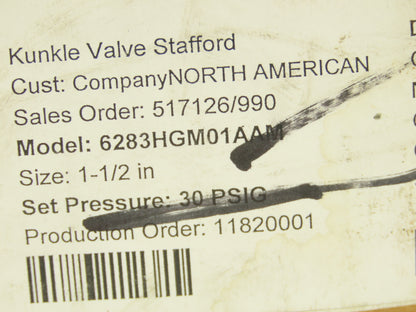 Kunkle 6283HGM01AKM Pressure Relief Valve 1-1/2" Male NPT Set 37 PSI Brass