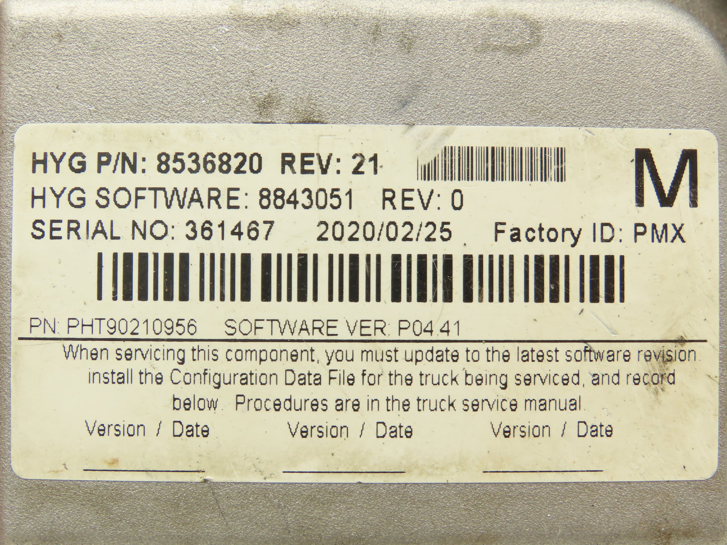 Hyster 8536820 Forklift Control Module Rev 21 Off E80XN READ