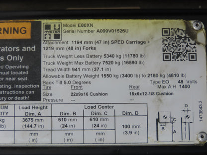 Speedshield M-VAMA-G63-40 Velocity Asset Manager Module Off Hyster E80XN