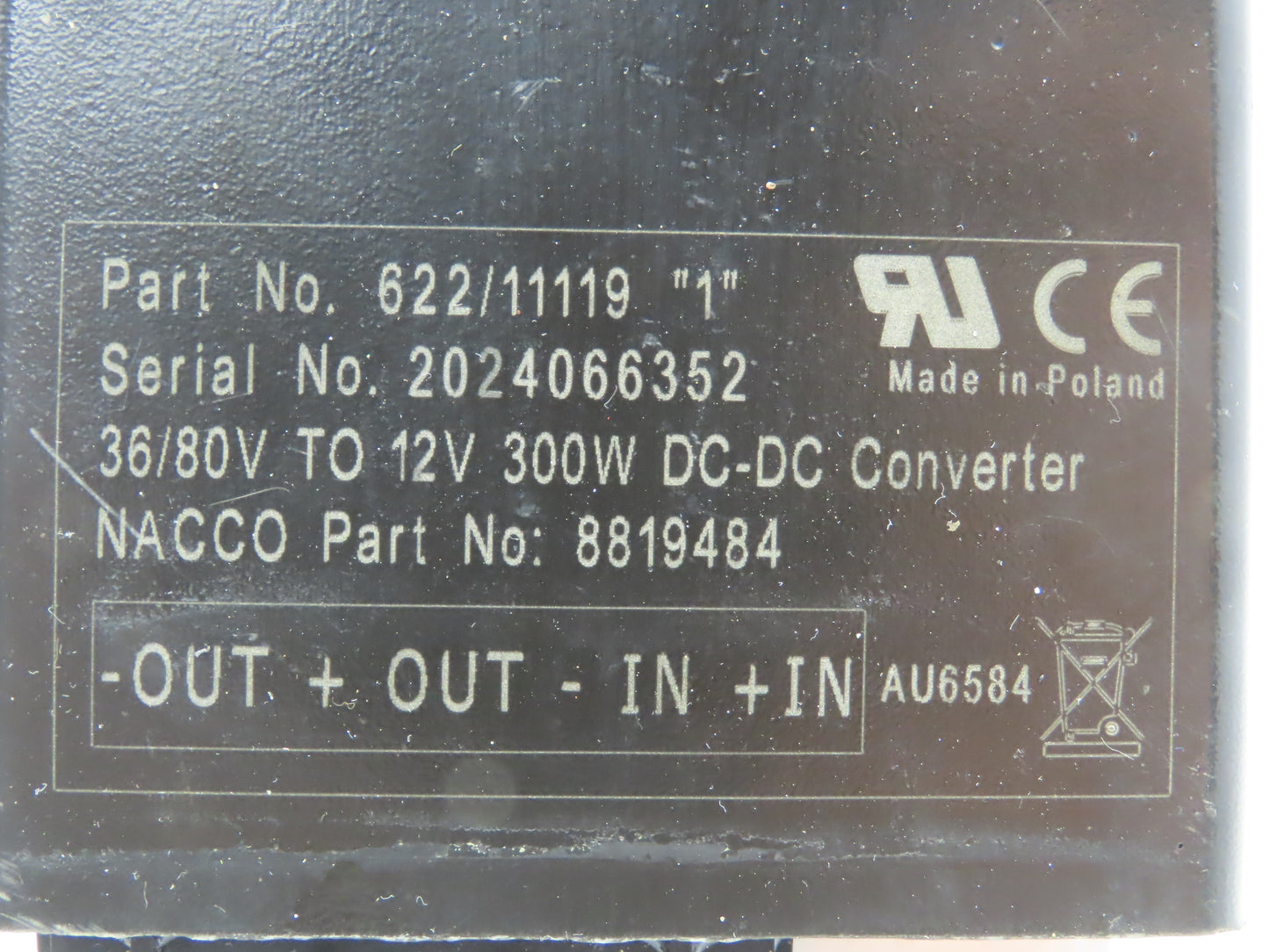 Sevcon 622/11119 Power Converter 36/88VDC To 12VDC Off Hyster E80XN