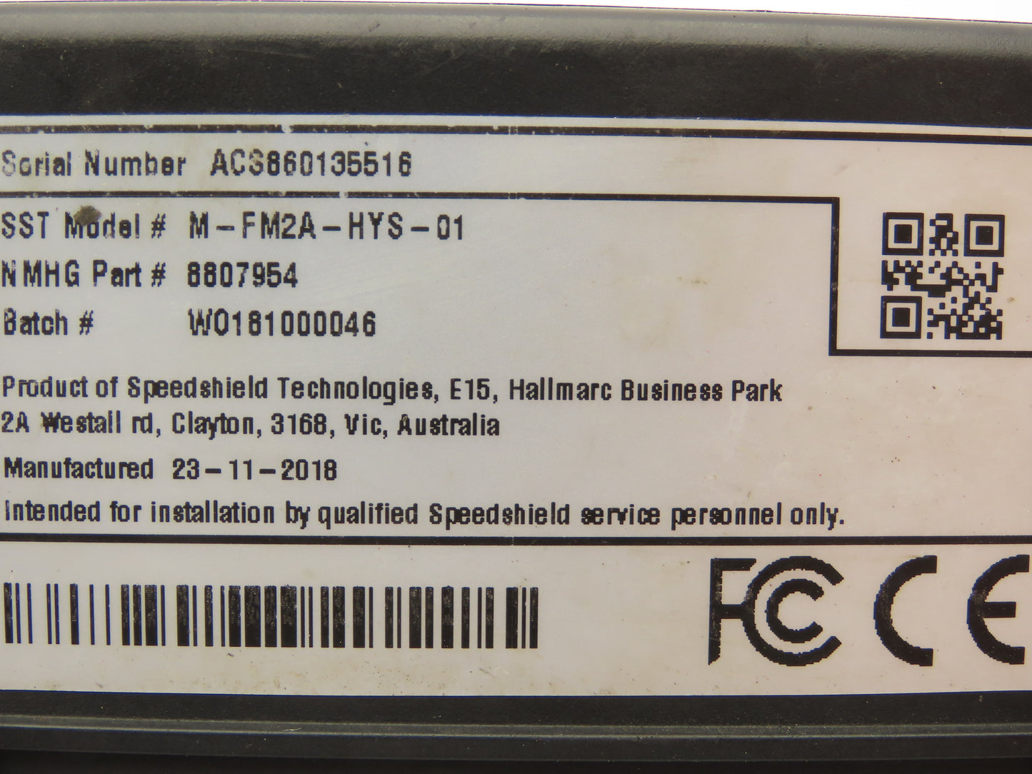 Speedshield M-FM2A-HYS-01 Tracker Display Module 8807954 Off Hyster E80XN