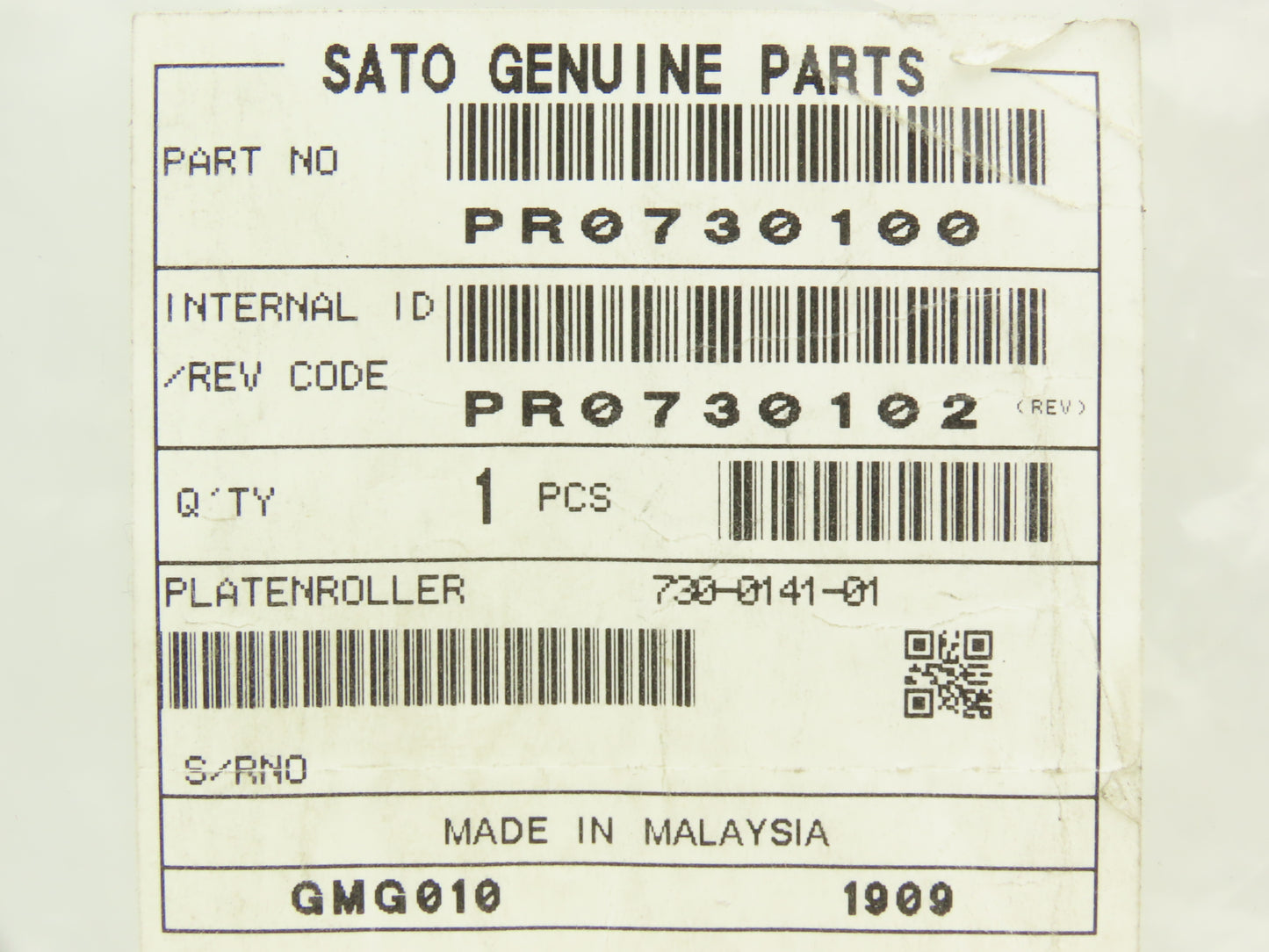 Sato PR0730100 Black Platen Roller M84Pro Thermal Label Printer  Lot of 2