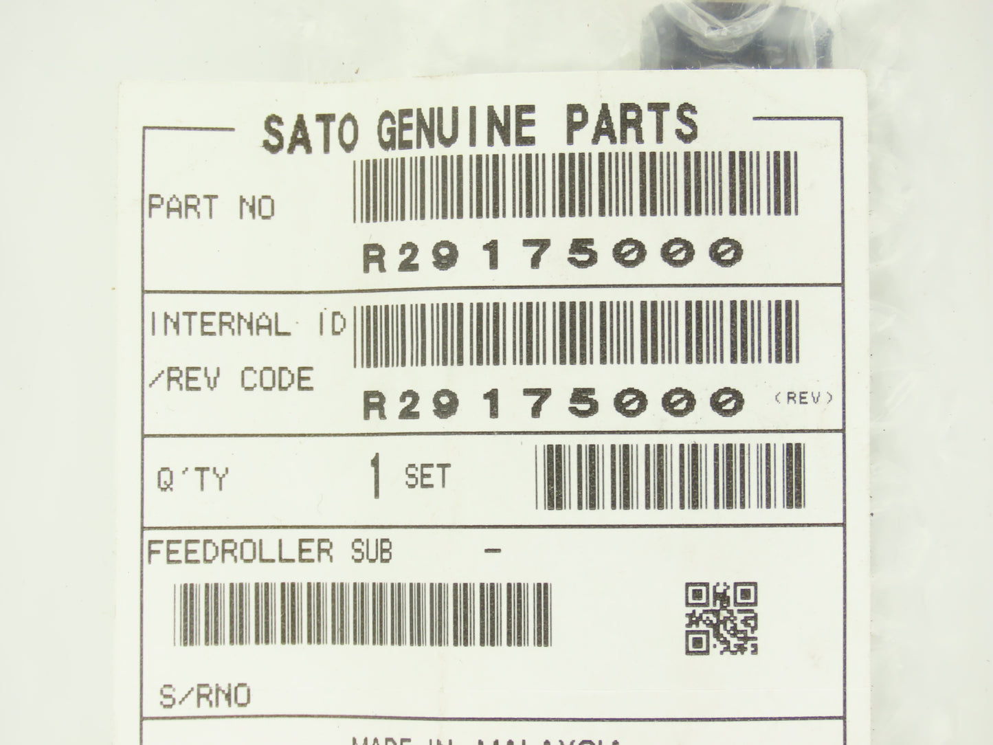 Sato R29175000 Platen Feed Roller S84NX & S84-EX Label Printer  Lot of 2