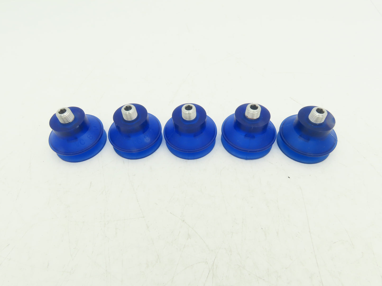 VC-B50 Round Vacuum Suction Cup 2-1/8" Dia 1/4" NPT Style J Blue Lot of 5