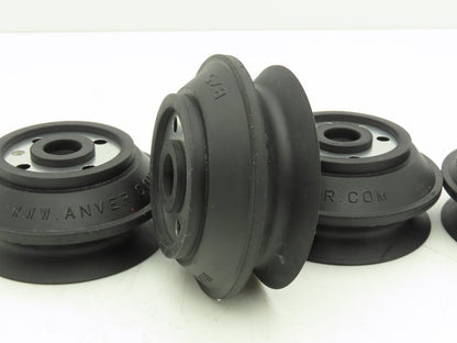 Anver B75 Round Vacuum Suction Cup NBR Rubber w/Plate 3.1" Dia  Lot of 4