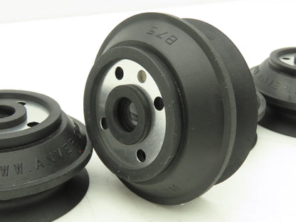 Anver B75 Round Vacuum Suction Cup NBR Rubber w/Plate 3.1" Dia  Lot of 4