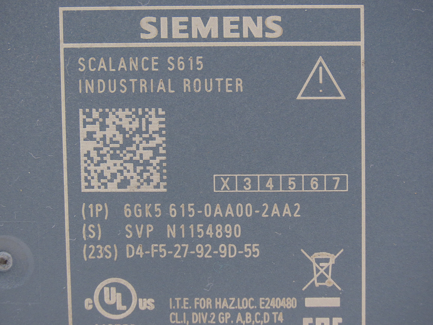 Siemens 6GK5-615-0AA00-2AA2 SCALANCE S615 5-Port Industrial LAN Router SINEMA RC