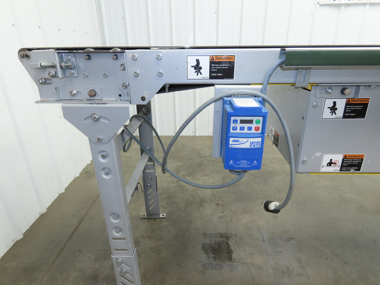 23"x 10' Slider Bed Conveyor 18"Belt 115V Variable Speed Center Drive 83FPM