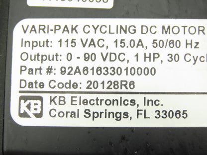 Camco 92A61633010000 Vari-Pak DC Motor Speed Control 0-90VDC 1HP 115V Input