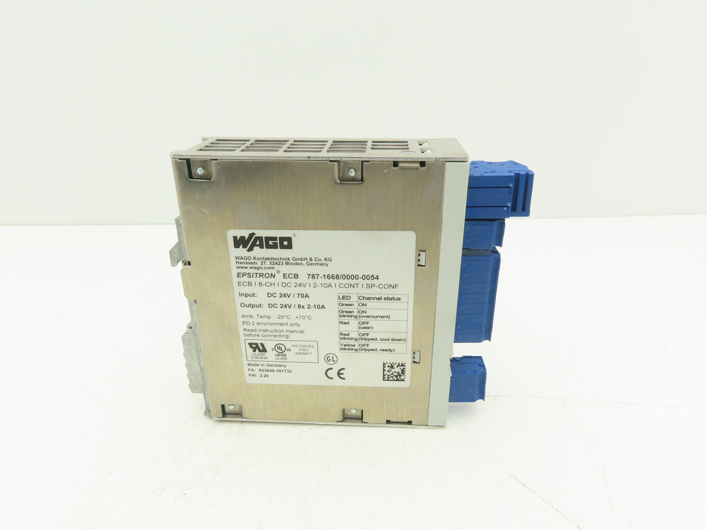 Wago 787-1668/0000-0054 Epsitron ECB 8-Channel Electronic Circuit Breaker