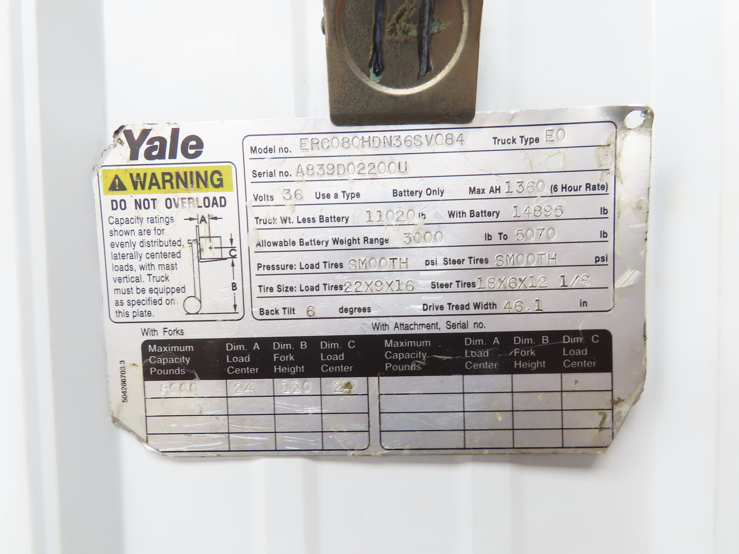 Yale ERC080 Electric Forklift Speed Controller Assembly EV-200 SCR Read