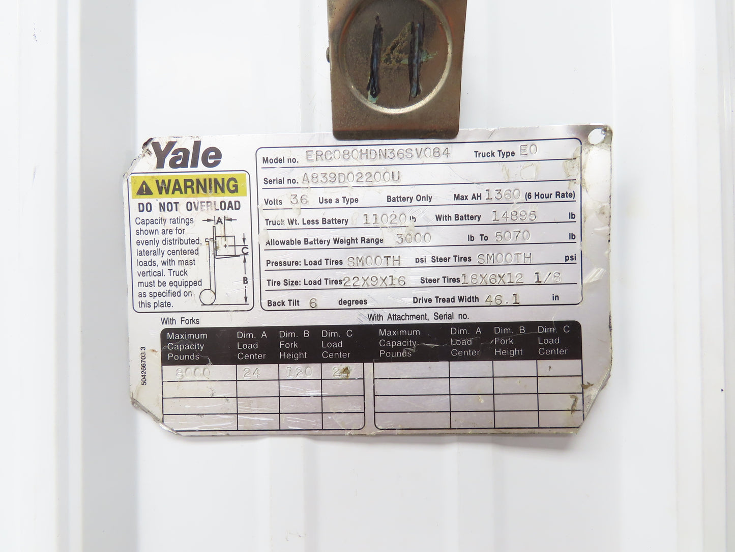 Yale Forklift Hydraulic Power Steering Pump & Motor Off ERC080HD