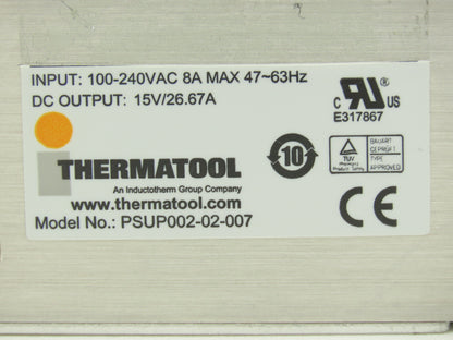 Thermatool PSUP002-02-007 Power Supply 100-240VAC Input 15VDC Output