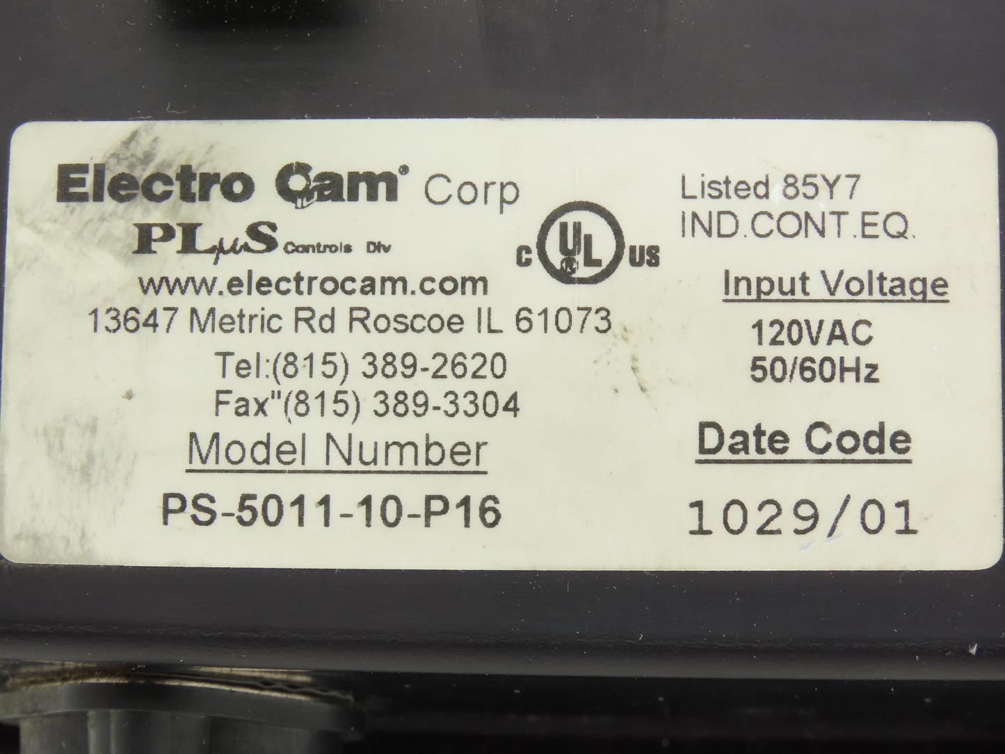 Electro Cam Plus PS-5011-10-P16 Programmable Limit Switch Plus 5000 Series