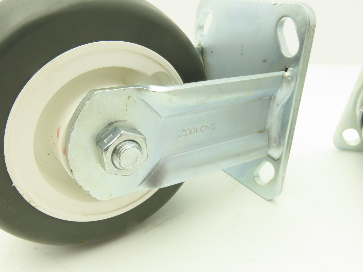 Payson 05200 Caster 5" Poly Wheel Greaseable Bearings 1 Swivel/1 Ridgid Lot of 2