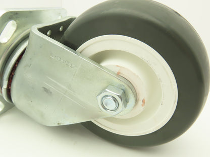 Payson 05200 Caster 5" Poly Wheel Greaseable Bearings 1 Swivel/1 Ridgid Lot of 2