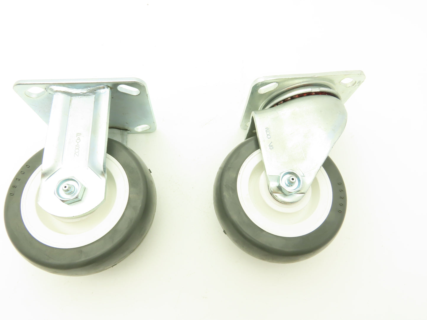 Payson 05200 Caster 5" Poly Wheel Greaseable Bearings 1 Swivel/1 Ridgid Lot of 2