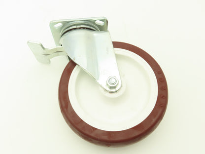 Payson 200/8 Swivel Caster 8" Poly Wheel Locking Greaseable Bearings 9-1/2" OAH
