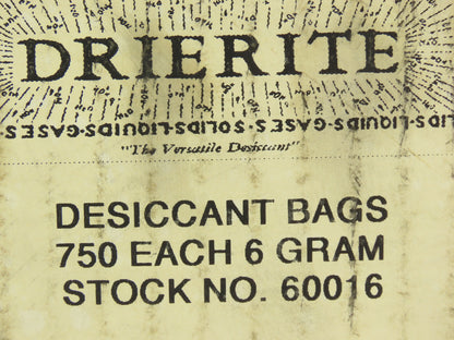 Drierite 60016 Humidity Desiccant 6 Gram Brown Paper Bags  Lot of 750pcs