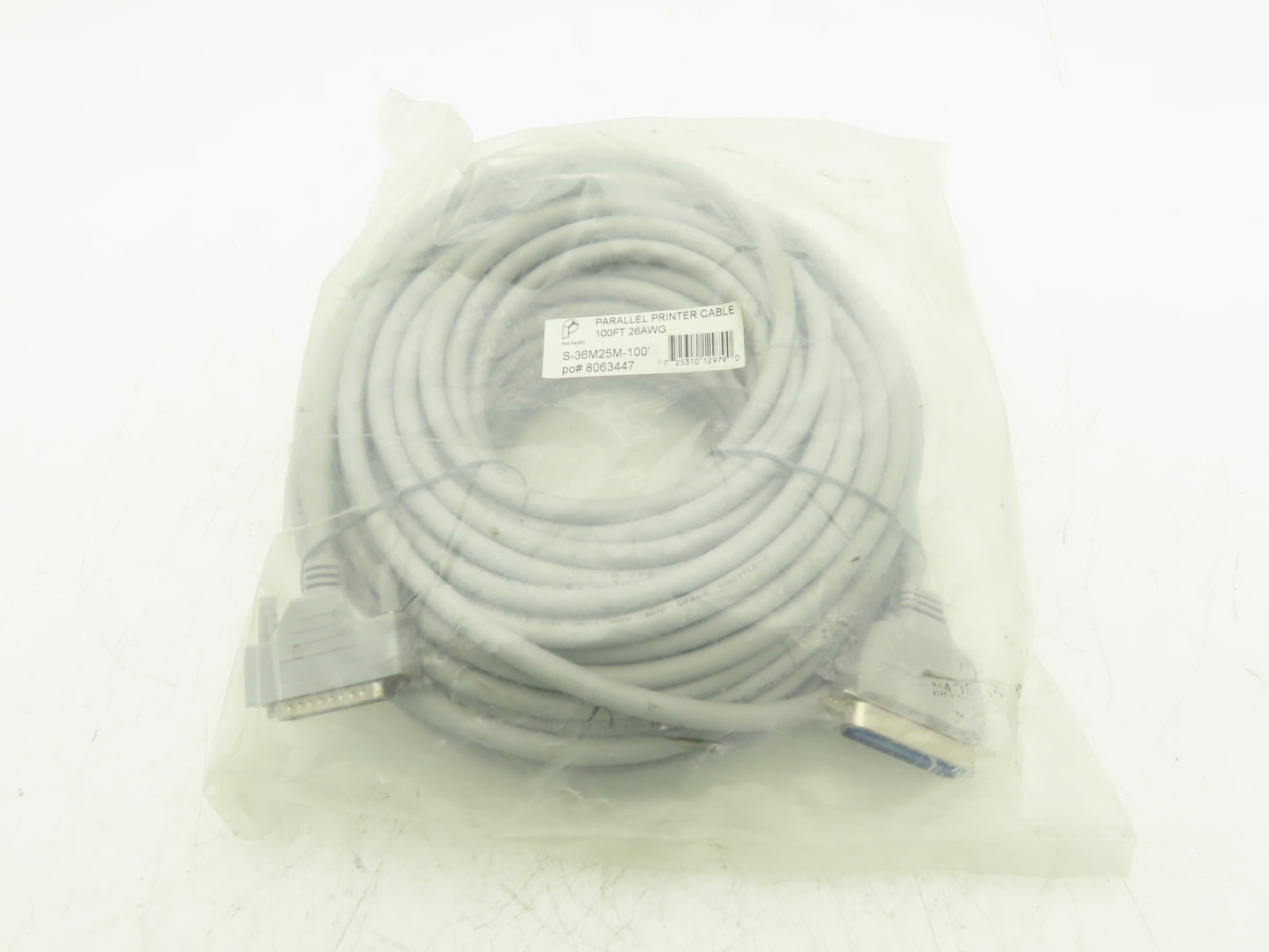 Pan Pacific S-36M25M-100' Parallel Printer Cable IEEE-1284 DB25M/CN36M 100Ft