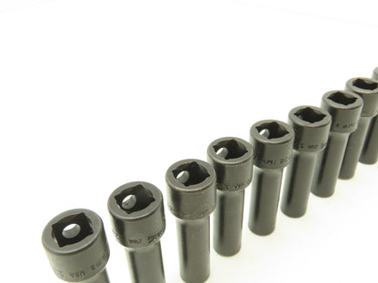 Williams 12M-608 IMP 3/8" Drive 8MM 6 Point Impact Socket Deep 2-1/8"L Lot of 11