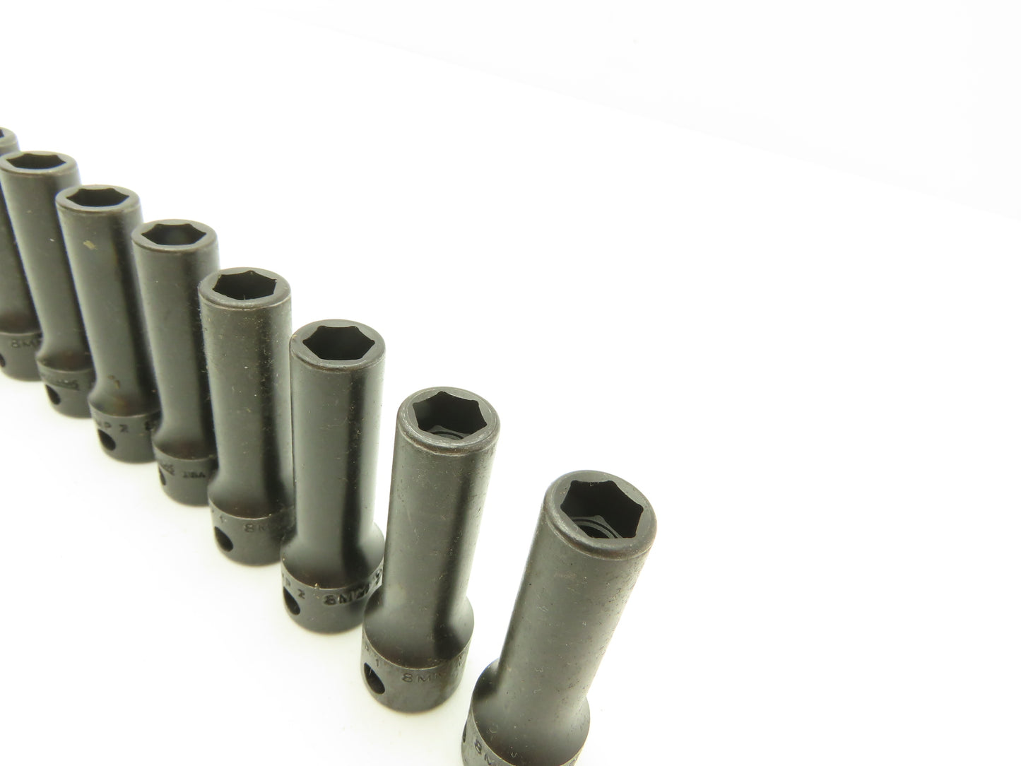 Williams 12M-608 IMP 3/8" Drive 8MM 6 Point Impact Socket Deep 2-1/8"L Lot of 11