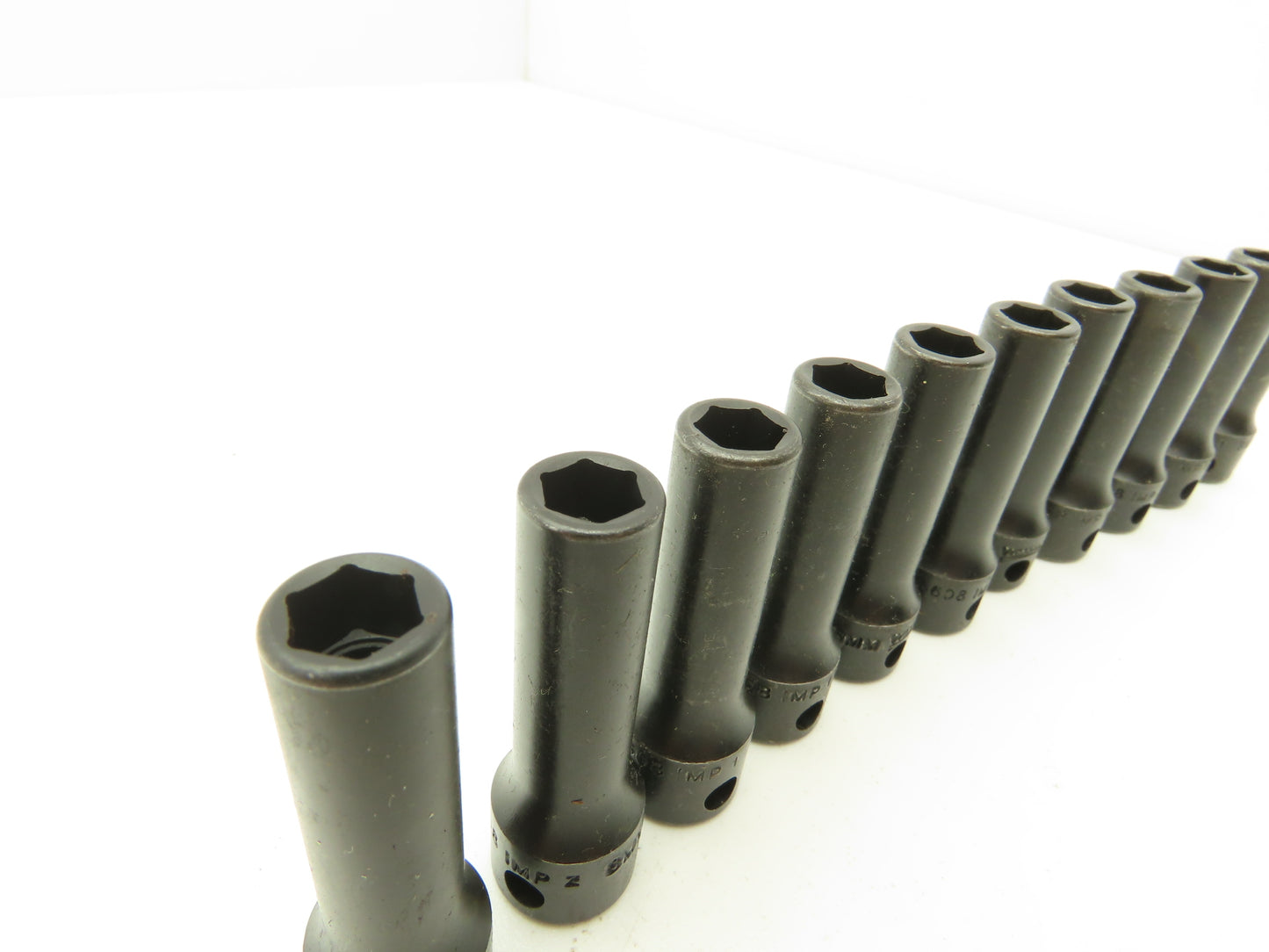 Williams 12M-608 IMP 3/8" Drive 8MM 6 Point Impact Socket Deep 2-1/8"L Lot of 11