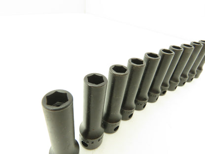 Williams 12M-608 IMP 3/8" Drive 8MM 6 Point Impact Socket Deep 2-1/8"L Lot of 11