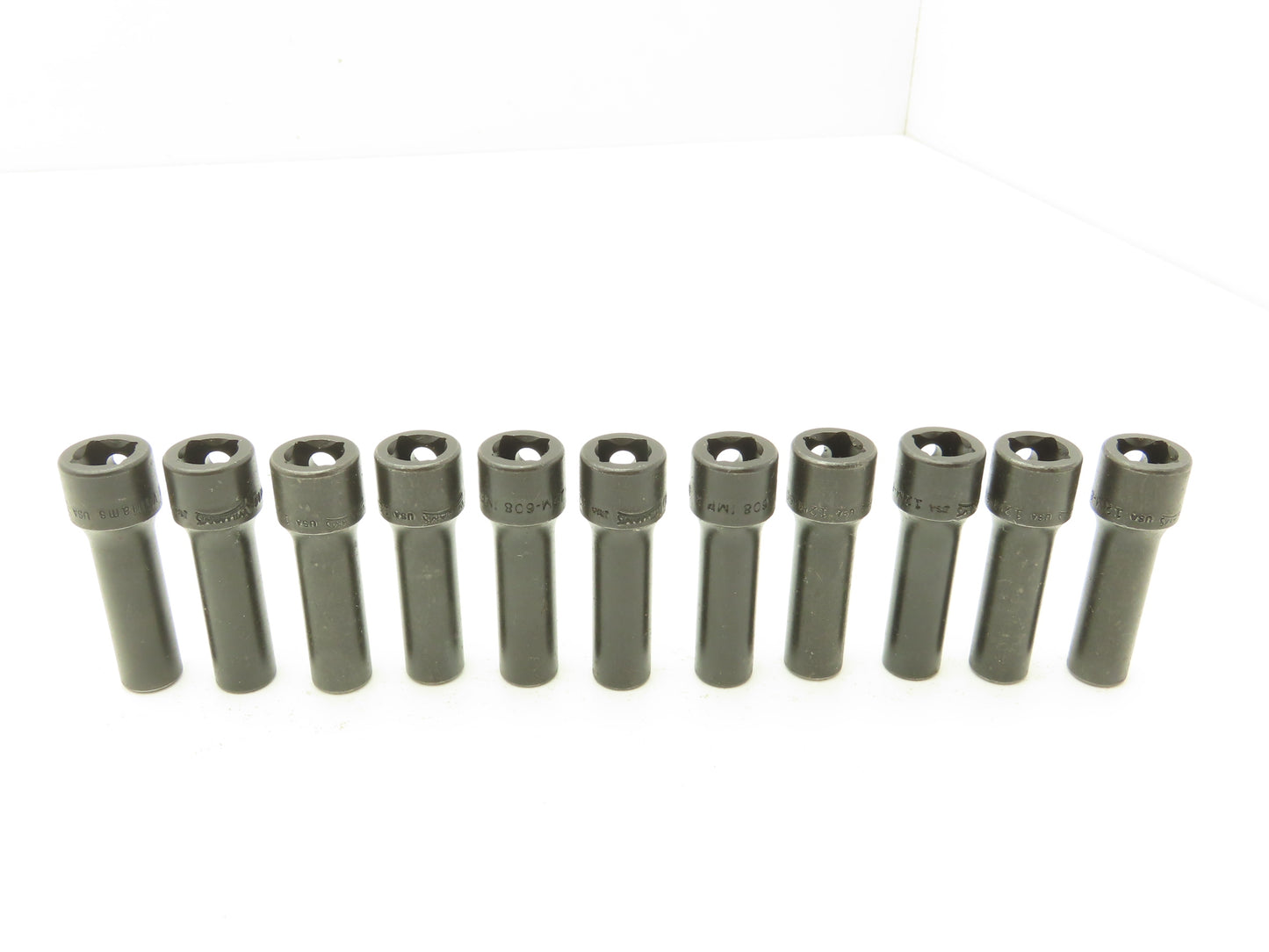 Williams 12M-608 IMP 3/8" Drive 8MM 6 Point Impact Socket Deep 2-1/8"L Lot of 11