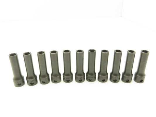 Williams 12M-608 IMP 3/8" Drive 8MM 6 Point Impact Socket Deep 2-1/8"L Lot of 11