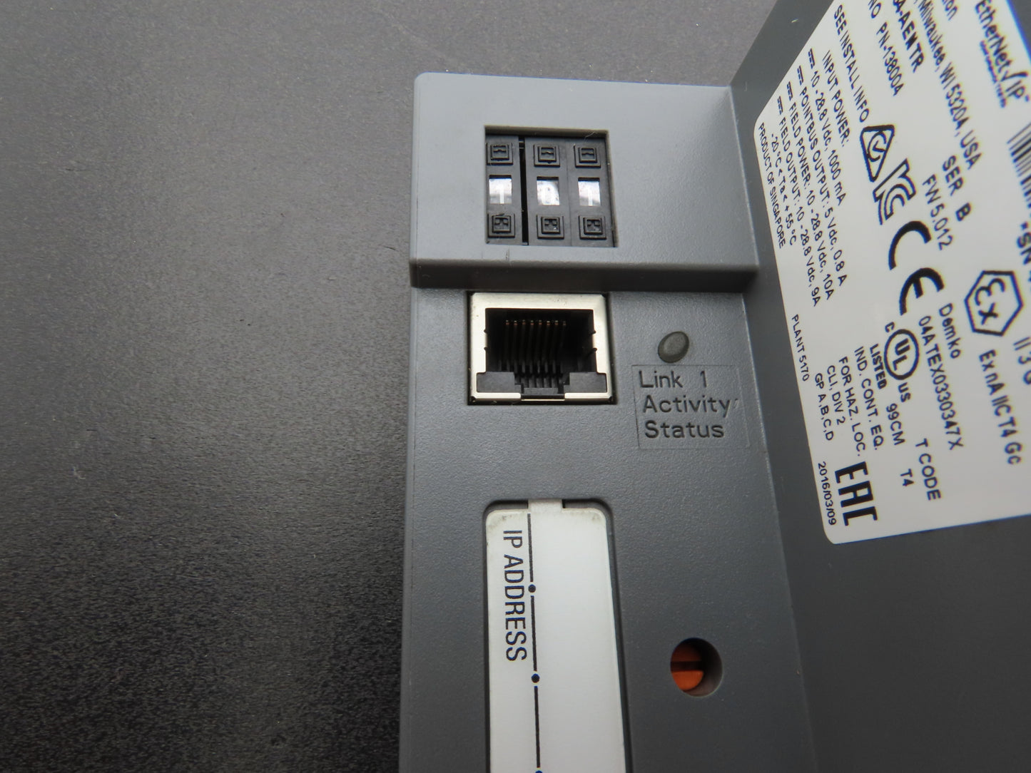 Allen Bradley 1734-AENTR Ethernet Adapter Dual Port Series B Point I/O FW 5.012