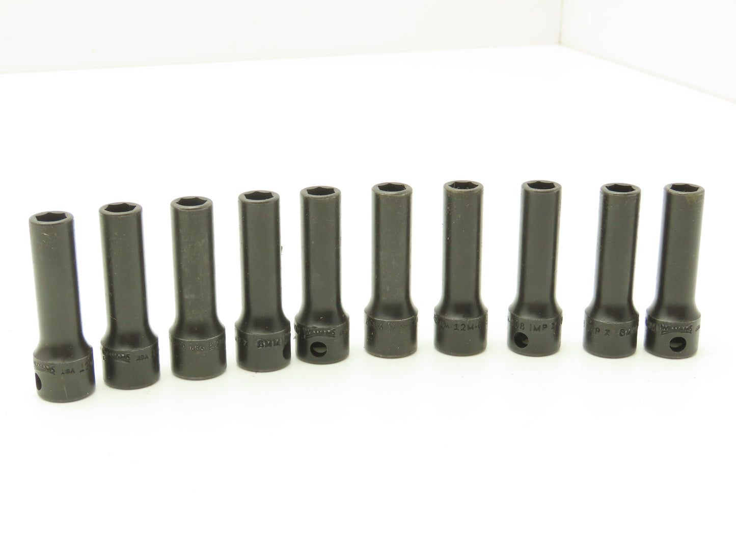 Williams 12M-608 IMP 3/8" Drive 8MM 6 Point Impact Socket Deep 2-1/8"L Lot of 10