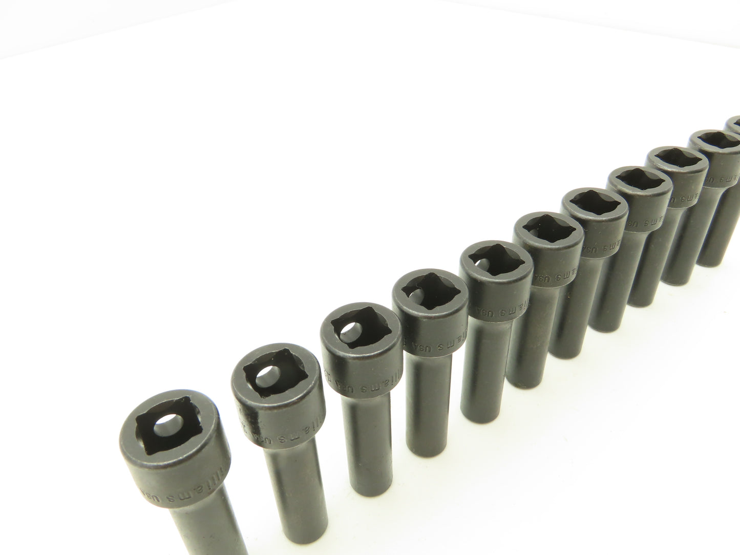 Williams 12M-607 IMP 3/8" Drive 7MM 6 Point Impact Socket Deep 2-1/8"L Lot of 11