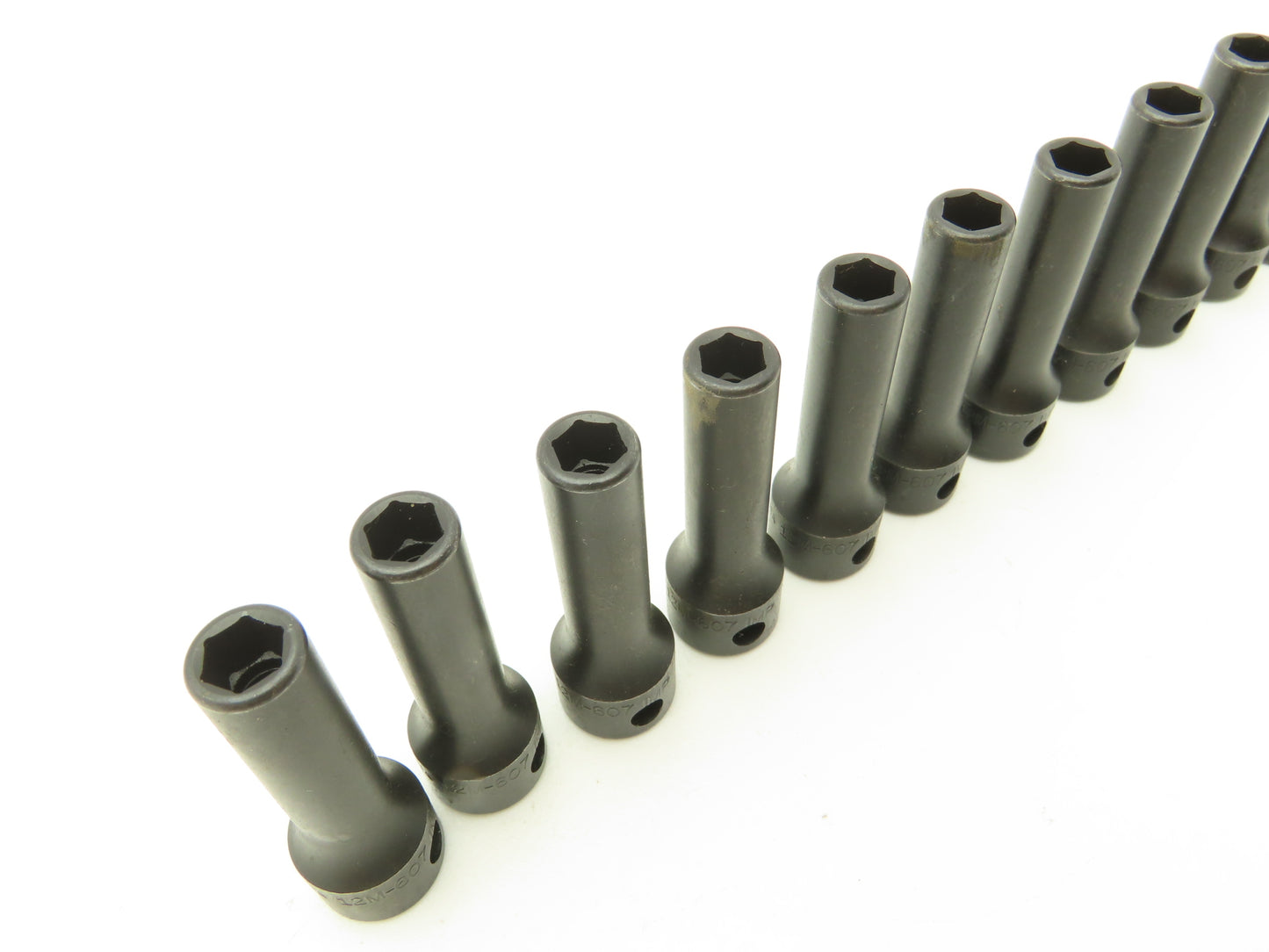 Williams 12M-607 IMP 3/8" Drive 7MM 6 Point Impact Socket Deep 2-1/8"L Lot of 11