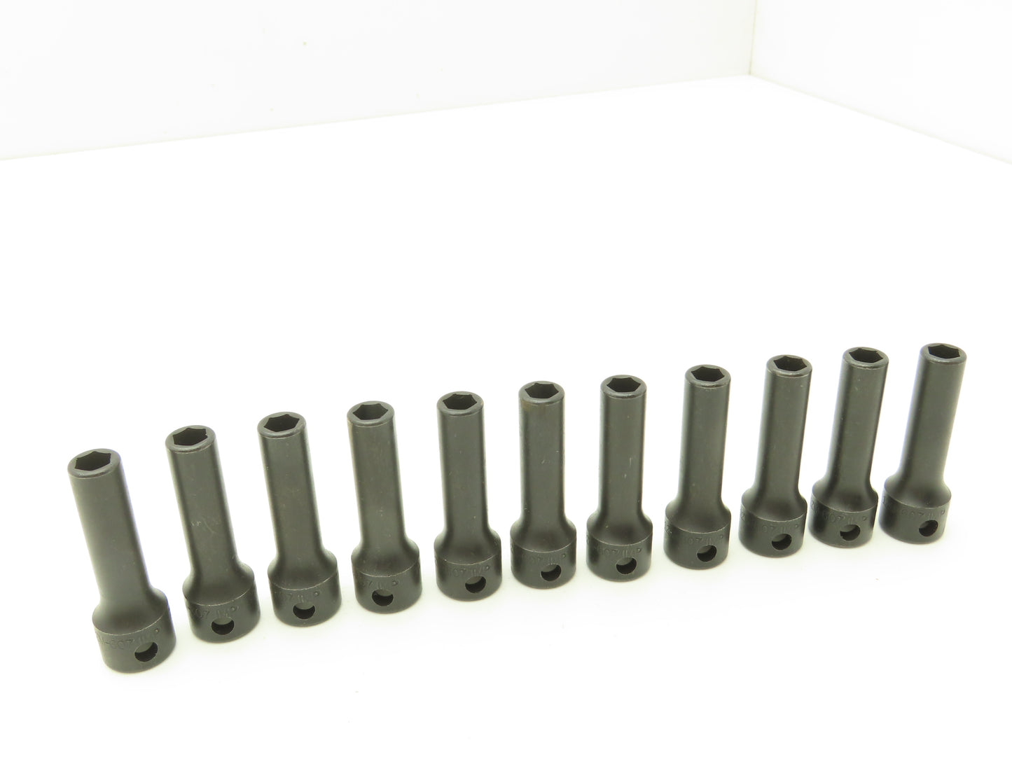 Williams 12M-607 IMP 3/8" Drive 7MM 6 Point Impact Socket Deep 2-1/8"L Lot of 11