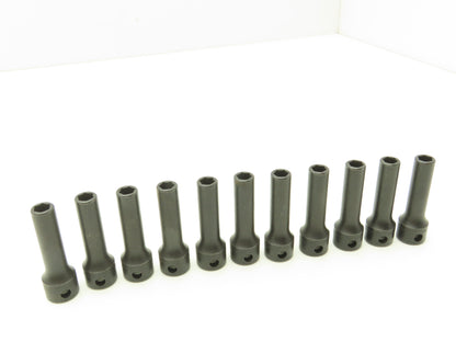 Williams 12M-607 IMP 3/8" Drive 7MM 6 Point Impact Socket Deep 2-1/8"L Lot of 11