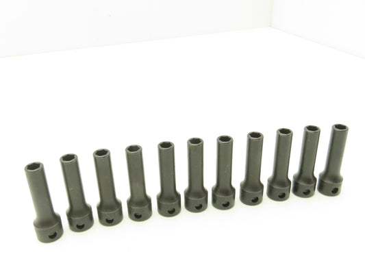 Williams 12M-607 IMP 3/8" Drive 7MM 6 Point Impact Socket Deep 2-1/8"L Lot of 11