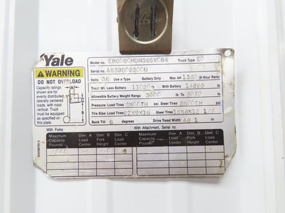 Yale 370401 Forklift Dual-Wheel Rear Steer Axle Assembly ERC080HDN36SV084