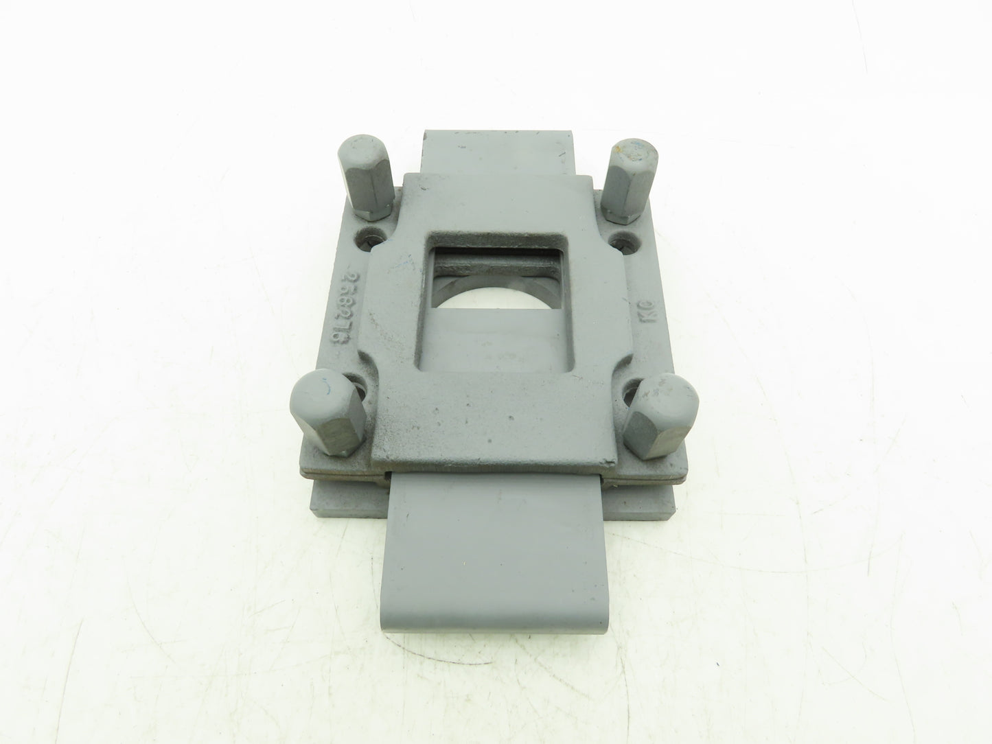 Steel Hopper Feed Bin Manual Slide Gate 3"Opening 6-1/4"x7" Flange Gray