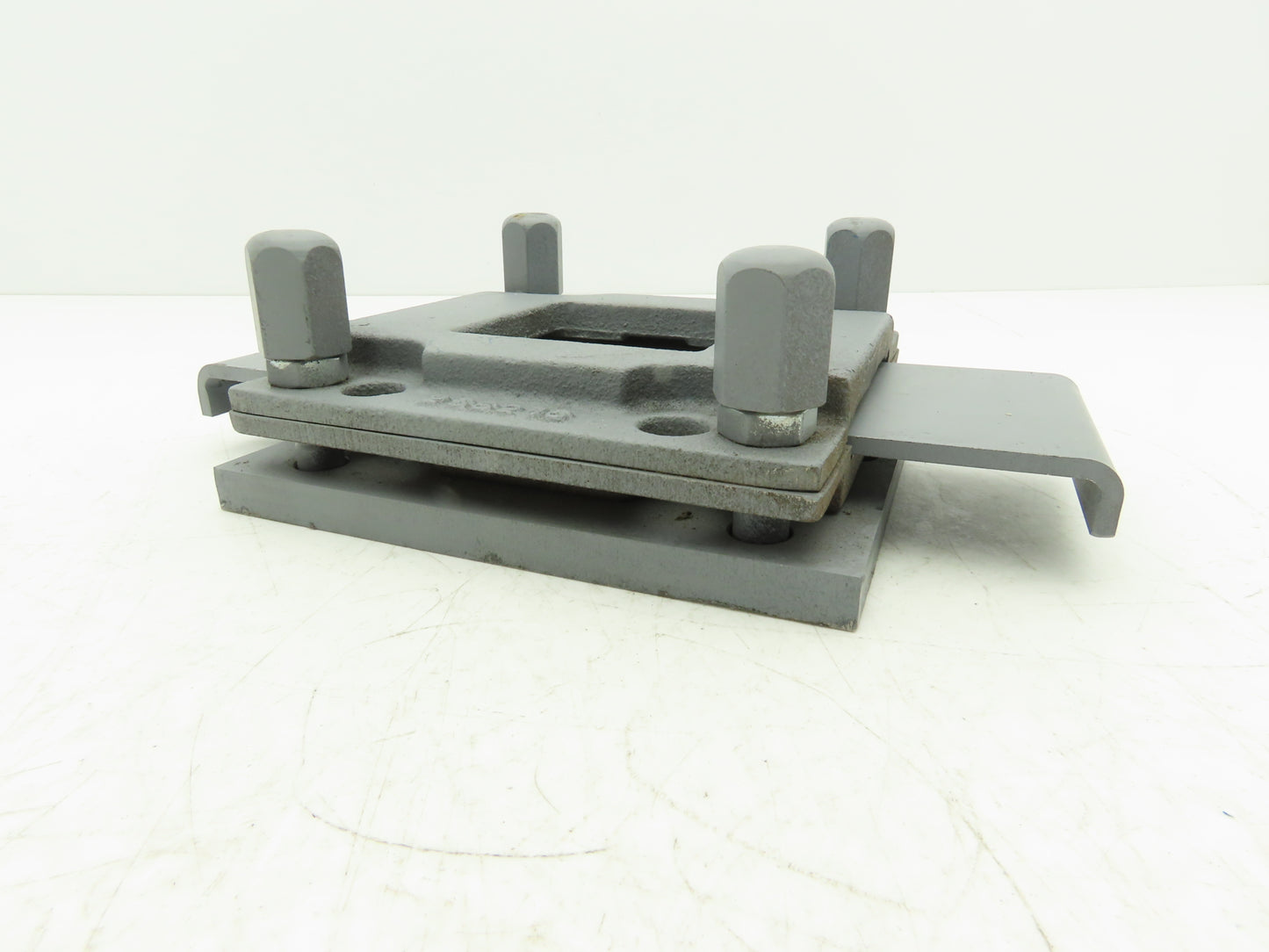 Steel Hopper Feed Bin Manual Slide Gate 3"Opening 6-1/4"x7" Flange Gray