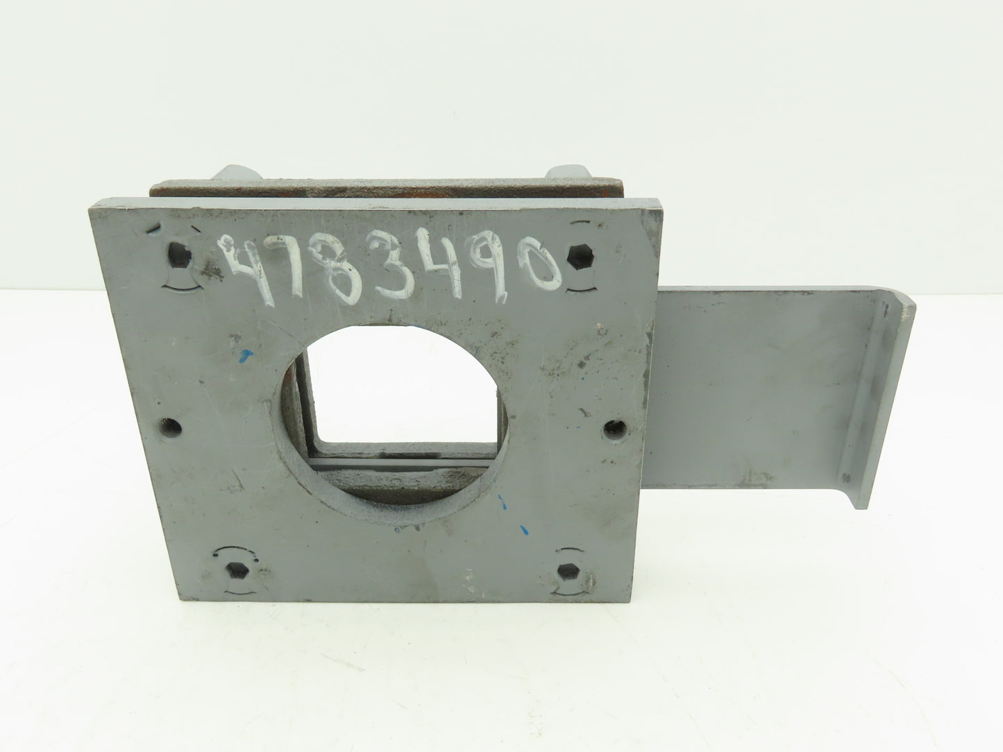 Steel Hopper Feed Bin Manual Slide Gate 3"Opening 6-1/4"x7" Flange Gray