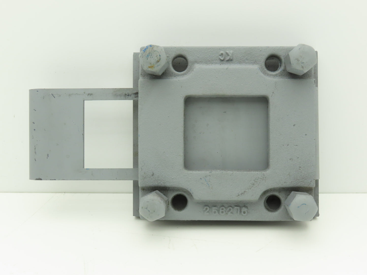 Steel Hopper Feed Bin Manual Slide Gate 3"Opening 6-1/4"x7" Flange Gray