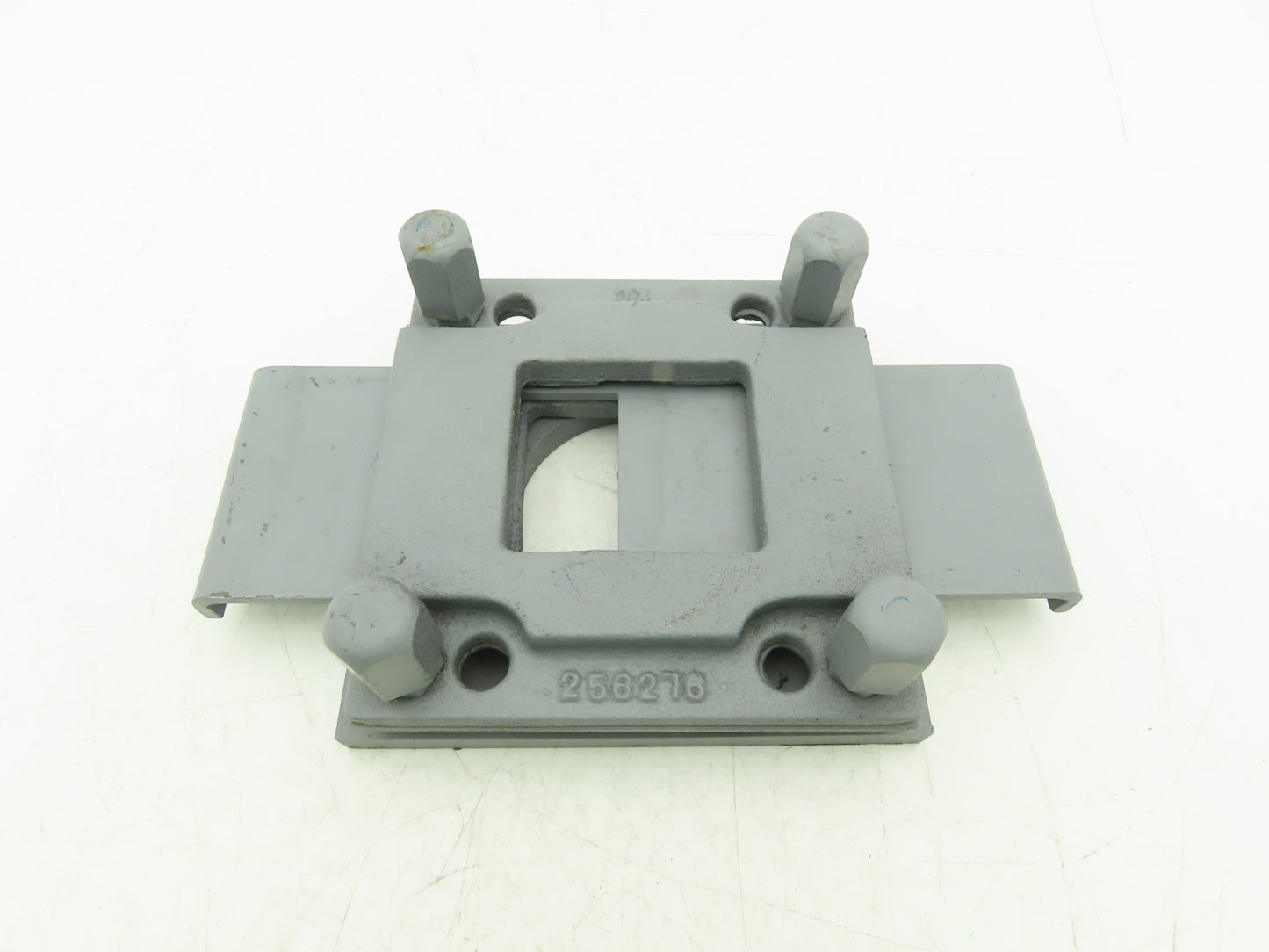 Steel Hopper Feed Bin Manual Slide Gate 3"Opening 6-1/4"x7" Flange Gray