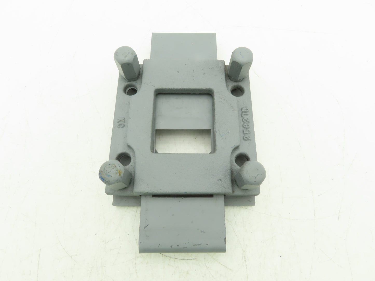 Steel Hopper Feed Bin Manual Slide Gate 3"Opening 6-1/4"x7" Flange Gray