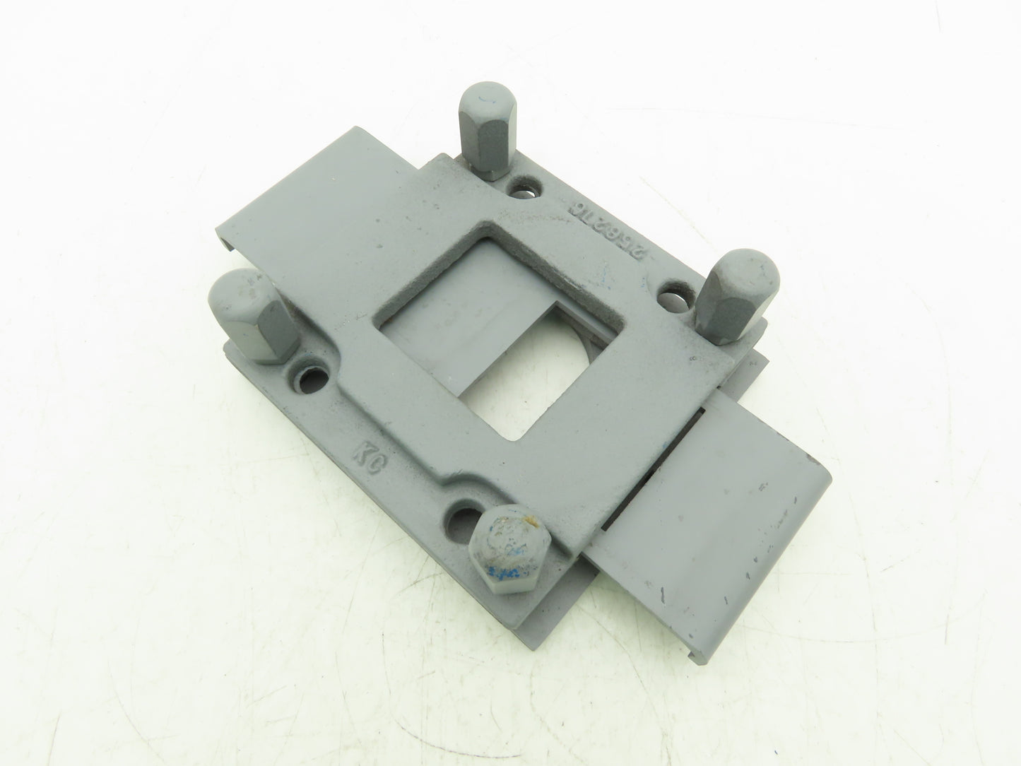 Steel Hopper Feed Bin Manual Slide Gate 3"Opening 6-1/4"x7" Flange Gray