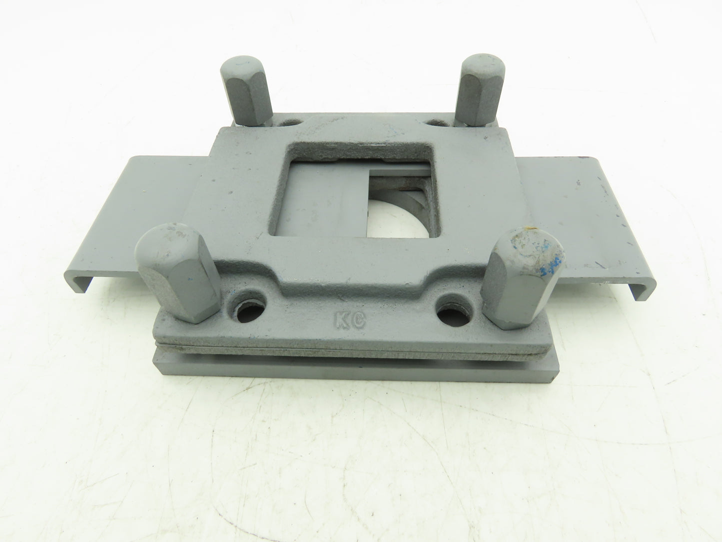 Steel Hopper Feed Bin Manual Slide Gate 3"Opening 6-1/4"x7" Flange Gray