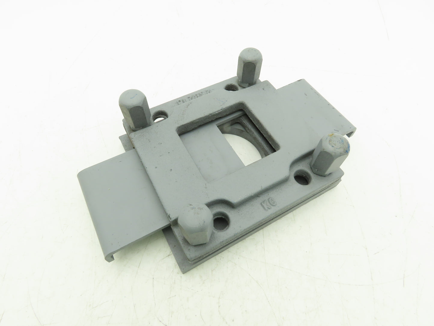 Steel Hopper Feed Bin Manual Slide Gate 3"Opening 6-1/4"x7" Flange Gray
